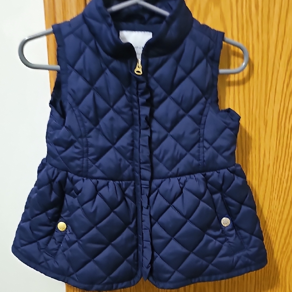Janie and Jack Dark Blue Vest with Gold Zipper